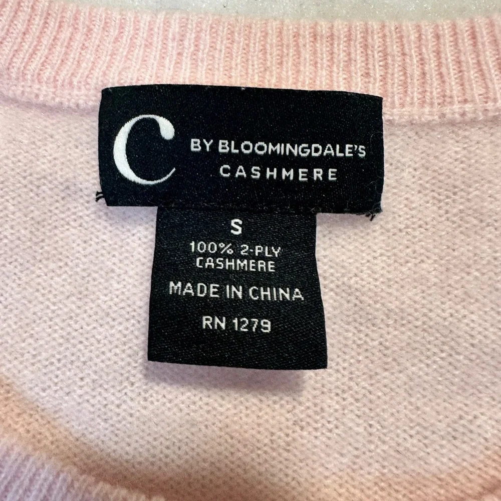 C by Bloomingdale's‎ Cashmere Sweater Women Small Pink Crewneck Classic Luxury